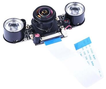 for Raspberry Pi OV5647 Camera Module 5MP 175° FOV Fisheye HD Lens Camera with Infrared Lamp Fixed Focus Max 2592x1944 Resolution