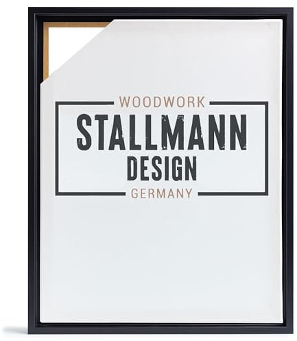 Stallmann Design Cadre à joints d'ombrage pour châssis - 90 x 130 cm - Noir - Cadre en MDF pour toiles avec effet de profondeur exceptionnel (40 mm) - Avec accessoires de montage - Sans verre et paroi