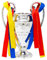 YYDSTES Silberne Fußball Meisters Trophäe Fusstball Liga Meisterschaftstrophäen mit 3 Farbigen Bändern Fans Heimdekorateure Sammlung Display Ornamente Kunstharz,32cm
