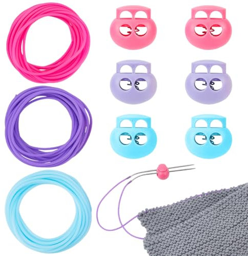 NBEADS 9m Stichhaltige Schnüre, 2mm Hohlgummi Schlauch Stricken Barber Cord mit 5.5mm Loch Nadelstopfen zum Halten von Stichen Armband Halskette Perlenstickerei, Buntes