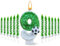 Glamifyr 13 STK Kerze 9 Geburtstag Junge, 3D Geburtstagskerzen Kinder Kerzen Geburtstag Fußball Geburtstagskerzen Zahlen 9. geburtstag Junge, Kuchen Topper Dekor Fußball Grüne für Geburtstagsdeko