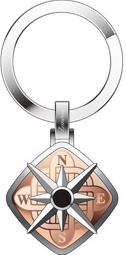 Portachiavi Zancan Rosa dei venti acciaio uomo EHP060 acciaio PVD Oro Rosa