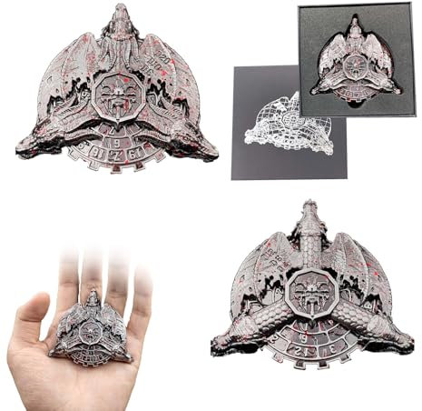 Roulette DND Würfel D&D Würfel Spinner aus Metall für Dungeons and Dragons Spiel Würfel-Sets, D10 D20 Role Playing DND D&D Dice Coole Drachen Radwürfel mit Geschenkbox, 2-Stück(Blood)