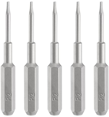 QUARKZMAN 5 Stück P2 Pentagon Schraubendreher Bit Set 5/32 Zoll Sechskantschaft 35mm/1,38 Zoll Länge Magnetisch 5 Punkt Kopf Hex Bits S2 Stahl Bitsatz für Elektroschrauber Akkuschrauber