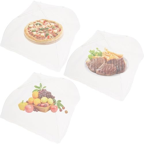 Armo® 3 Pack Food Cover 17 Inch Food Pop Up Dome Food Cover Net Mesh Dinner Plate Cover for Parties, Picnics, BBQs Screen Tents