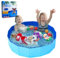 Piscina para Perros, 120 x 30 cm Plegable Piscina para Perros y Gatos Pequeños Medianos y Grandes, Portátil Bañera para Mascotas Niños para Interior o Exterior Segura Antideslizante (Azul)