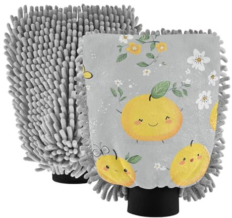 voucong Gant de toilette en microfibre anti-rayures pour voiture Gris 30 x 20,3 cm