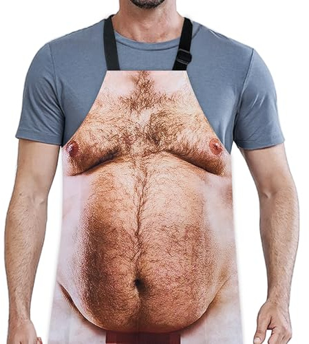 JUNQIU Lustige Herren-Grillschürze, verstellbare Schürze für Männer, lustige weiße Elefanten-Geschenke für Erwachsene, Weihnachts-Gag-Geschenke für Männer, Vater, humorvolles, einzigartiges Geschenk