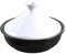 HAJHI Commercial Plat Tajine pour Gaz Cuisinières électriques Céramique Tajine Marocain avec Couvercle Traditionnel pour Cuisine(M,Blanc)