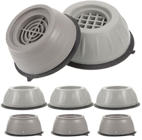POPETPOP 8 Pcs Anti Vibration Pads for Washing Machine and Refrigerator, Non-slip Shock Absorbing Heighten Mats 4 Large and 4 Small Feet Protectors for Washer Dryer Stability
