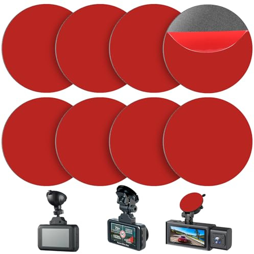 SynHHergyx Dash Cam Klebepads 8 Stück Doppelseitige Hitzebeständig Klebepads 5,5x5,5 cm Dashcam Klebepad für Action-Kamera Handyhalterung Dashcam (Runde)