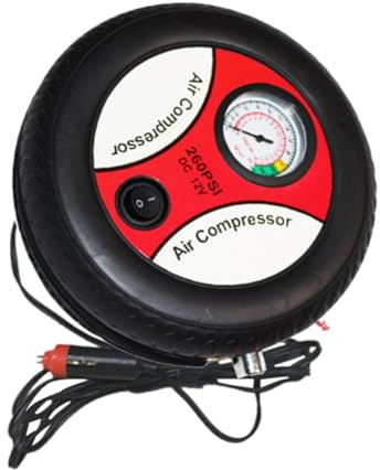 Cabilock Compresseur Air Portable pour Pneus de Voiture Pompe Électrique Compacte avec Manomètre Visible Gonfleur Léger et Facile à Utiliser pour Véhicule Léger