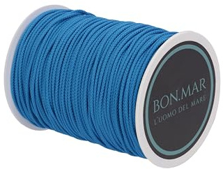 BON.MAR Cordino in Poliestere 1.5 mm x 100 mt – Alta Resistenza, Anti-UV, Impermeabile, per Pesca Subacquea, Nautica, Campeggio, Artigianato, Corde Resistenti e Durature (Blu Elettrico)