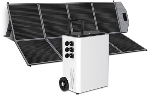 CTOLITY AP5000 Generador Solar (2025 Nuevo) con 400W Panel Solar, 5120Wh Estación con Tomas de CA 5000W (Pico de 6000W), Batería LiFePO4, Generador eléctrico para Acampadas, Fuera de Red, Cortes