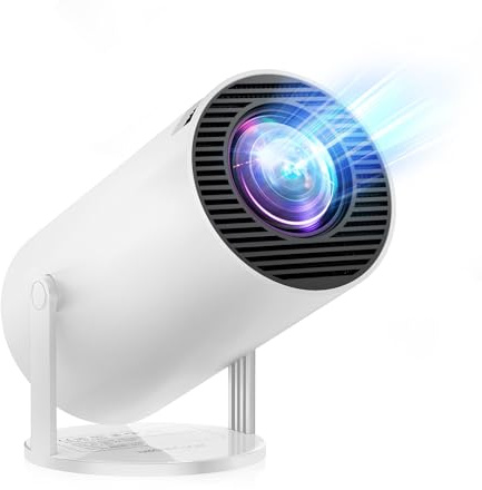 [Built-in Apps & Android 11.0] Mini Projector Portable 20000 Lux Projector 4K Supported 180° Rotation & Auto Keystone, Outdoor Compatible with TV Stick/Windows/iOS/Android/HDMI/USB (1080P)