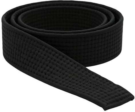 Vyqrx Black Karate Belt, Martial Arts Ranking Belt, 1.6m Durable Judo Belt for Karate Taekwondo Wrestling Training & Grade Examination