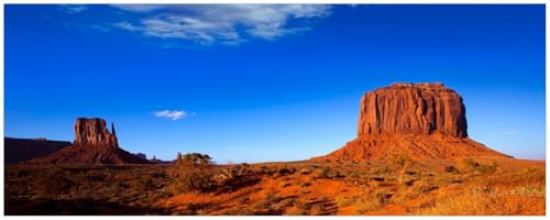 Wallario Küchenrückwand selbstklebend 115 x 50 cm, Motiv: Monument Valley am Abend I | Spritzschutz abwischbar & pflegeleicht