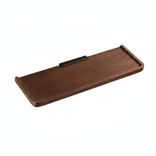 FytStycale Étagère Murale Bois Tablette d'Exposition Support Accessoires Décoratifs Rack Rangement Vertical Finition Noyer Chaud Design Sécurisé Adaptée pour Salle de Bain Salon Espace Moderne, 70 Cm