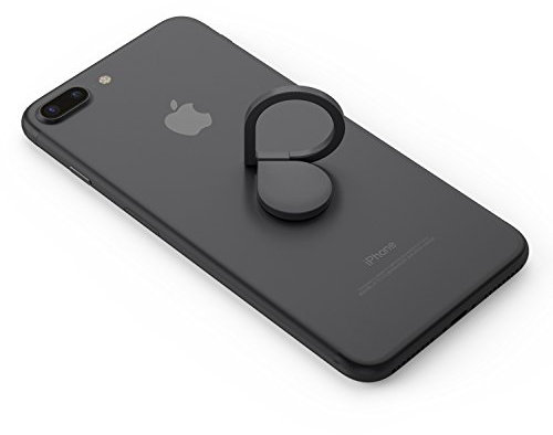 Kronya - 360 Grad drehbarer Smartphone Fingerhalter - Halter Halterung Ständer - Kompatibel mit Apple iPhone Samsung Galaxy - Modell MTKAB (Schwarz)