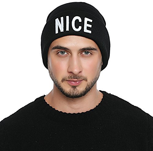 DonDon Mütze Herren Beanie Statement Wintermütze Nice