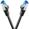 BIGtec cable ethernet 2 pièces - 2m CAT 7 cable rj45 LAN câble internet gigabit CAT7 Câble réseau noir