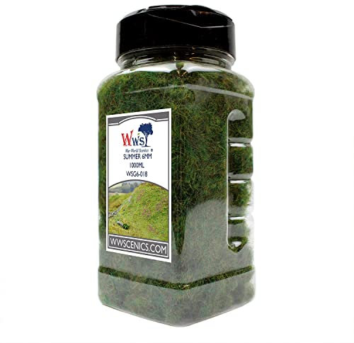 WWS War World Scenics WWScenics | 6mm Sommer Statische Grasfasern | 1000ml | WSG6-018 | Streugras für Modellbahn und Modellbau
