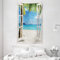 ABAKUHAUS Tropisch Wandteppich und Tagesdecke, Tropical Beach Palmen aus Weiches Mikrofaser Stoff Waschbar ohne Verblassen Digitaldruck, 140 x 230 cm, Weiß Grün Blau
