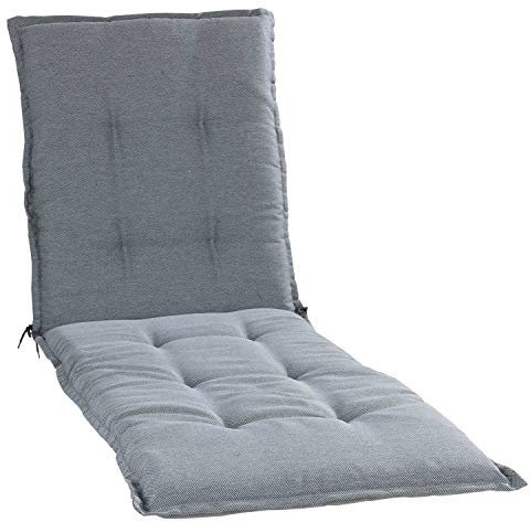 Möbel Jack Liegenauflage - 190 x 60 cm - Hellgrau - Polyester - Polsterauflagen für Sonnenliege Gartenliege