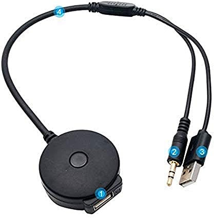 TOTMOX Voiture Bluetooth V4.0 adaptateurs d'entrée Audio Interface de Musique USB Adaptateur de câble MP3 AUX pour BMW AC926