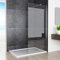 MIQU Duschabtrennung Walk in Dusche 100x195 cm Duschtrennwand aus 8mm NANO Echtglas Klarglas mit Stabilisator 70-120cm