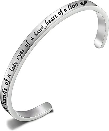 Hebammen-Armband, The Hands of A Lady Eyes Of A Hawk Heart Of A Lion Armreif, inspirierendes Schmuck-Geschenk für Krankenschwester, Hebamme,