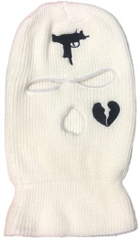 High Fashion Damen Herren Sturmhaube Weiche Erwachsene Balaclava 3-Loch Kopfhaube - Mehrere Farben(Weiß-C,Einheitsgröße)