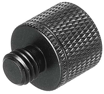 sourcing map Mic Stand Adapter 1/4 Female to M8 Male Camera Screw Thread Adapter for Microphone Tripod Stand Black