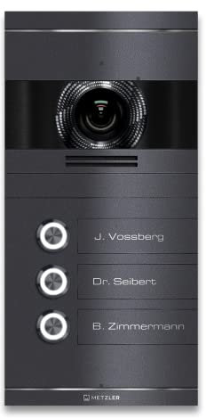 Metzler Video Türsprechanlage 3 Familienhaus | Türklingel mit Kamera FullHD | Opt. 7 Monitor | Smartphone App | Mit Anschluss für Türöffner | Anschluss: LAN POE | Eisenglimmer | VDM10 2.0 Colson