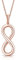 DTPsilver® Collana in Argento 925 Placcato in Oro Rosa - Ciondolo a Forma di Infinito - Catenina Larghezza: 1,2 mm - Lunghezza regolabile: da 40 a 45 cm