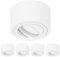 TEVEA Premium Aufbauspot Deckenleuchte Flach | Led Modul IP44 230V 7W 3 Step Dimmbar austauschbar | Deckenspot auch fürs Bad | 5er Pack (Weiß - Warmweiß)