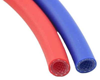 Frischwasserschlauch Warmwasserschlauch Luftschlauch 10mm mit Gewebe Camping garten Wohnmobil (10 m, rot)