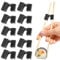 UKOFEW Palillos Reutilizables Ayudantes de Entrenamiento con Bisagras,10 Piezas Negro Palillos Conector de Palillos Ideal para Adultos, Principiantes y Entrenadores de Habilidades Culinarias