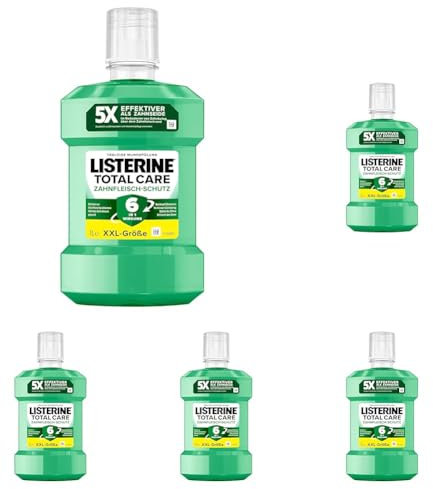 LISTERINE Total Care Zahnfleisch-Schutz (1000 ml), schützende Mundspülung gegen Zahnfleischprobleme mit 6 in 1 Wirkung, antibakterielles Mundwasser stärkt die Zähne, bis zu 24h frischer Atem