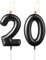 Pearl Black Number 20 Kerze, Schöne Party Cake Topper Funkelnde Schwarze Geburtstagstorte Dekoration für Frauen und Männer