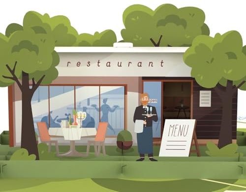 MOKIO® Pop-Up Karte – Restaurant – 3D Gutschein zum Essen gehen, für eine Essenseinladung oder einen Restaurantbesuch, Grußkarte zum Geburtstag