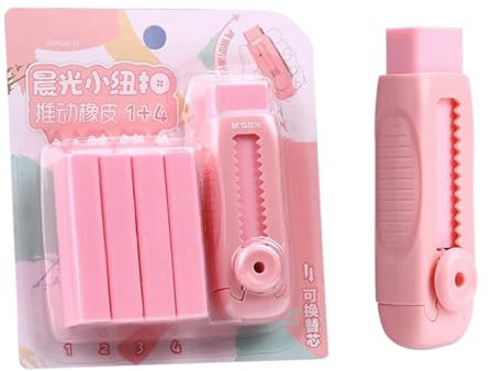 Set Mit 4 Radiergummis,DrüCken Sie Den Radiergummi,Spuren Zu Hinterlassen Und Reduzieren Sie So Die Spuren Beim Schreiben, Zeichnen, BüRo (A)