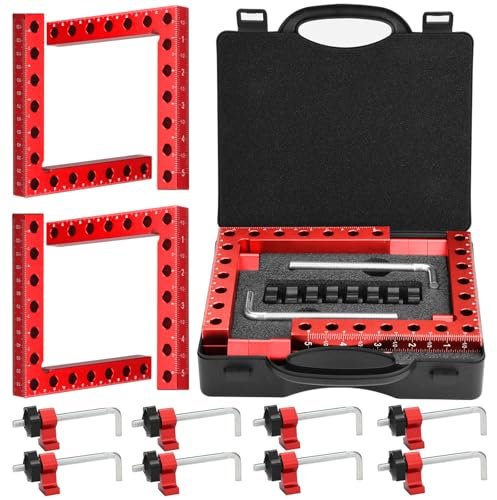 Volpeblu 4 Pack 5.5 90 Degree Corner Clamps for Woodworking with Box