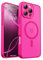 VENINGO Funda Magnética para iPhone 16 Pro MAX, [Compatible con MagSafe] Cover Resistente a arañazos Case Mate Translúcida Antihuellas Antiamarilla Antigolpes Carcasa Rosa Roja
