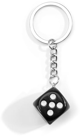Gallkeat Würfel Schlüsselanhänger Metall, Retro Quadrat Schlüsselanhänger, Glücksbringer, Taschen Charms Anhänger, Keychain Geschenk für Frauen und Männer