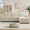 DUANDUAN 250CM Convertible Sektionssofa Couch mit Chaise Lagerung, Moderne L-förmige Reversible Design, Bequeme Chenille Stoff, abnehmbare Kissenbezüge USB Typ-C Ports Wohnzimmer(Beige)