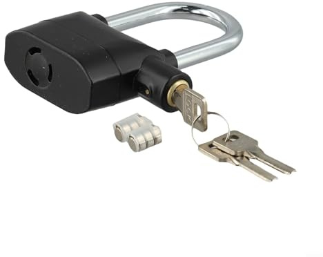 Lucchetto allarme 110 dB con sirena, resistente, impermeabile, antifurto, in lega di alluminio, serratura antiruggine per moto, cancello di sicurezza, scooter, bici e uso esterno