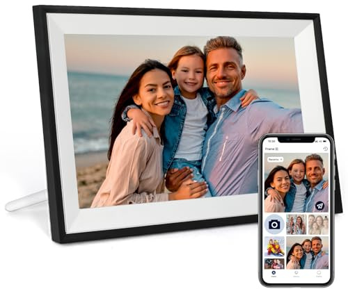 Humblestead Marco de Fotos Digital WiFi de 10,1 Pulgadas 32 GB, rotación automática, Pantalla táctil Inteligente, configuración remota sin Esfuerzo a través de la aplicación AiMOR, Blanco