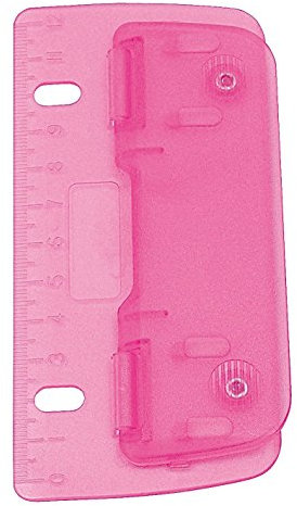 Wedo 67809 2fach Taschenlocher (Kunststoff zum Abheften für 8 cm Lochung, mit 12 cm Skala) pink (3, ICE-pink)
