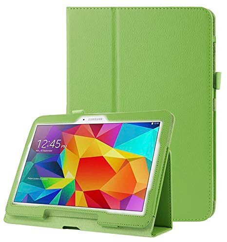 subtel Étui avec Stand intégré pour Tablette Samsung Galaxy Tab 4 10.1 (SM-T530 / SM-T531 / SM-T533 / SM-T535) - Cuir synthétique, Couleur Vert Housse Pochette bookstyle Case avec Protection 360°